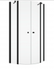 Ronal kabina półokrągła dwuczęściowa 80-100x200 cm, szkło przezroczyste, profile BLACK LINE czarny mat SOR50SM10607